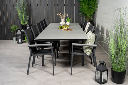 Levels & Parma Spisebord 224x100 + Spisestole Sort