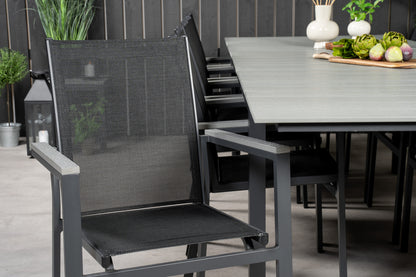 Levels & Parma Spisebord 224x100 + Spisestole Sort