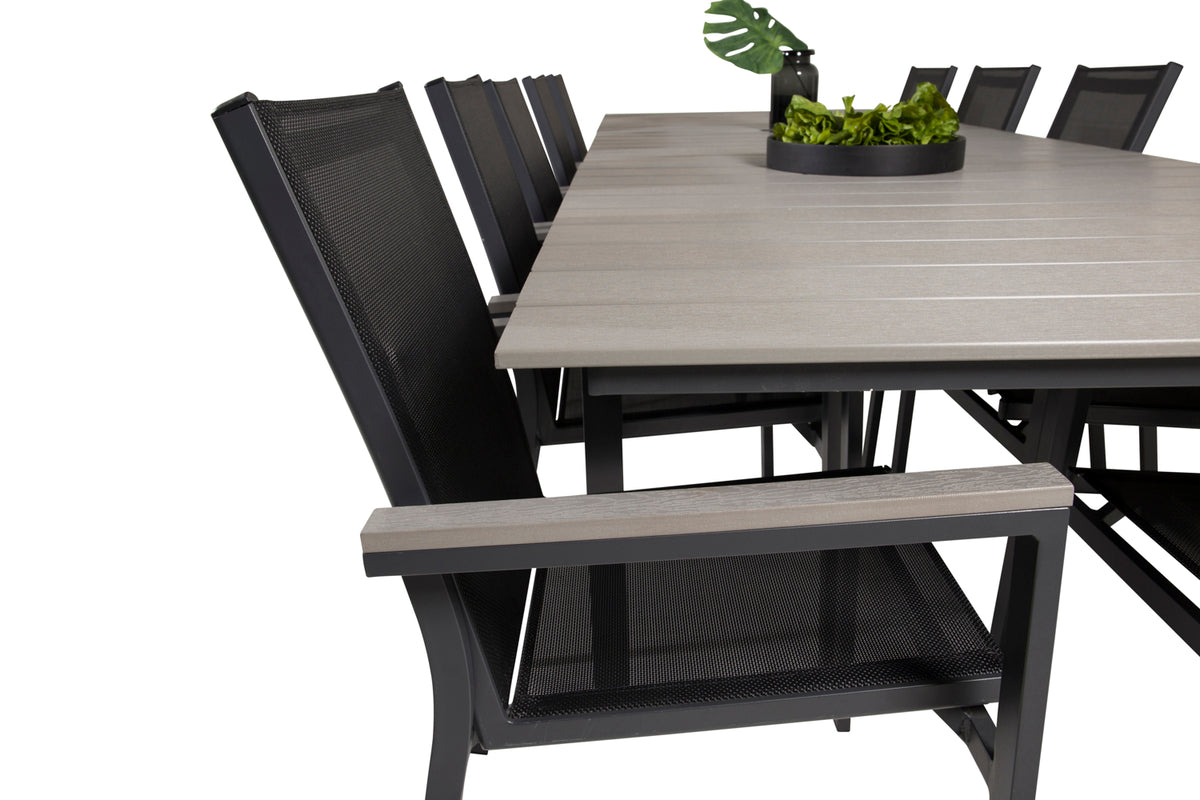 Levels & Parma Spisebord 224x100 + Spisestole Sort