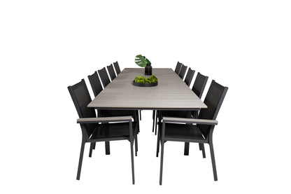 Levels & Parma Spisebord 224x100 + Spisestole Sort