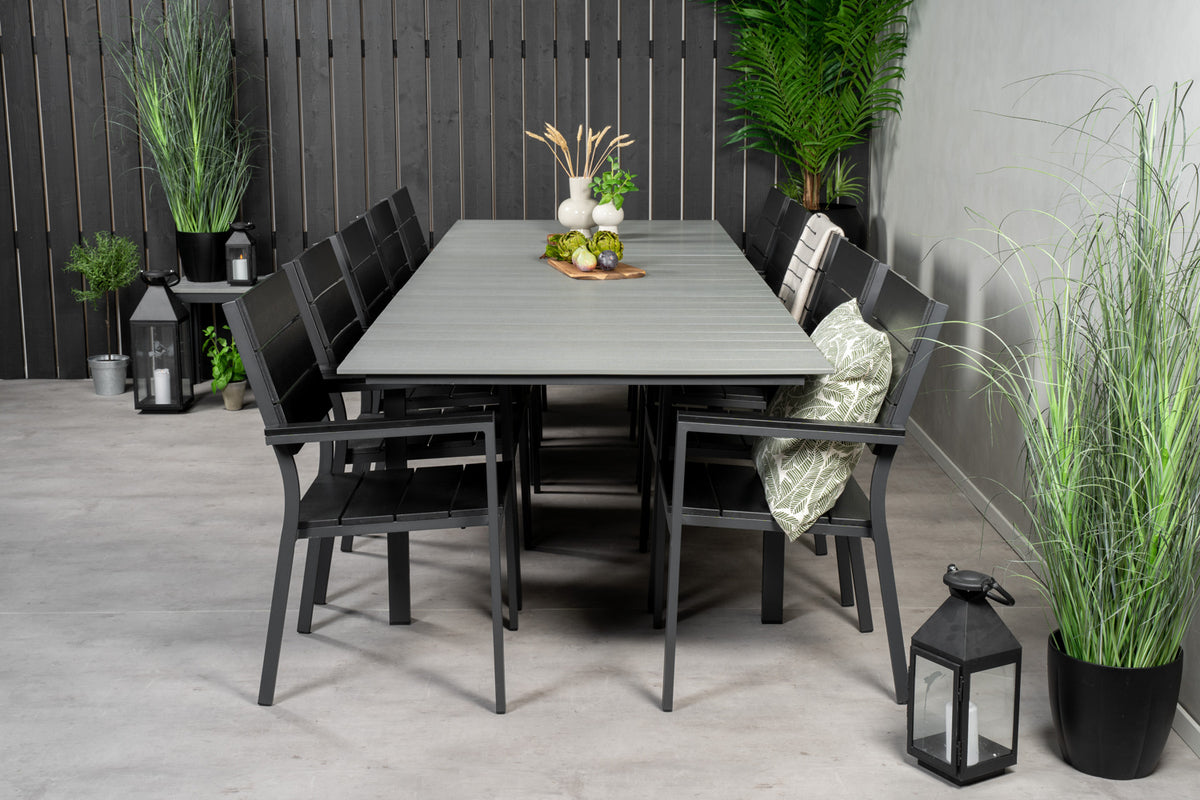 Levels Spisebord 224x100 + Spisestole Sort