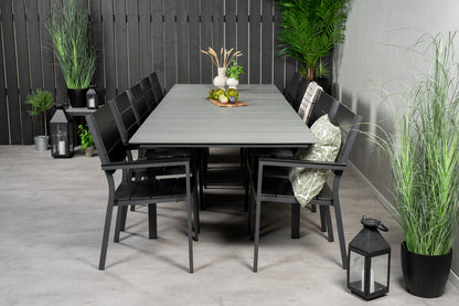 Levels Spisebord 224x100 + Spisestole Sort