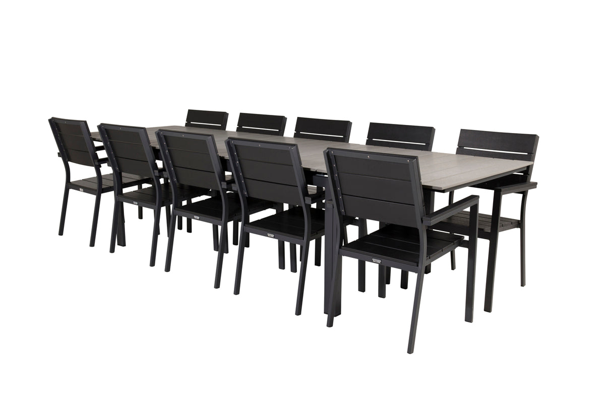 Levels Spisebord 224x100 + Spisestole Sort