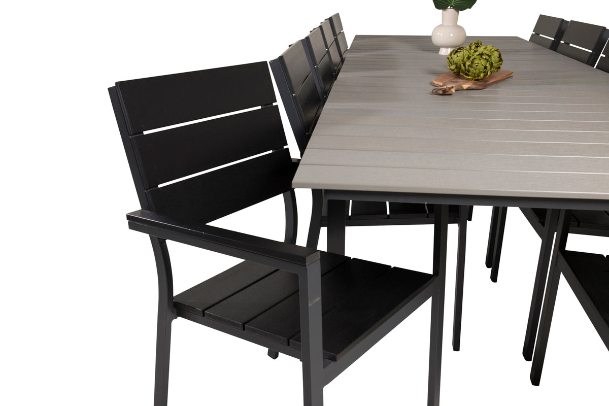 Levels Spisebord 224x100 + Spisestole Sort