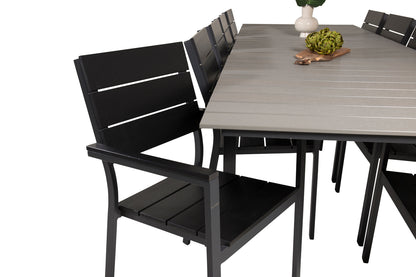 Levels Spisebord 224x100 + Spisestole Sort