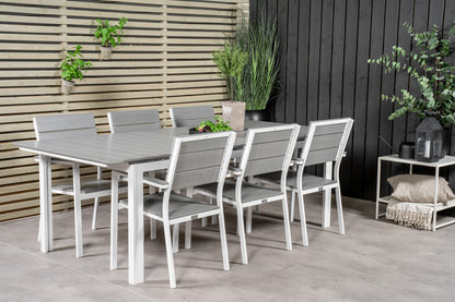 Levels Spisebord 229x100x75 + Spisestole Grå