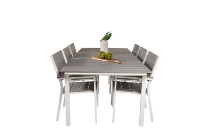 Levels Spisebord 229x100x75 + Spisestole Grå