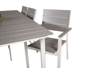 Levels Spisebord 229x100x75 + Spisestole Grå