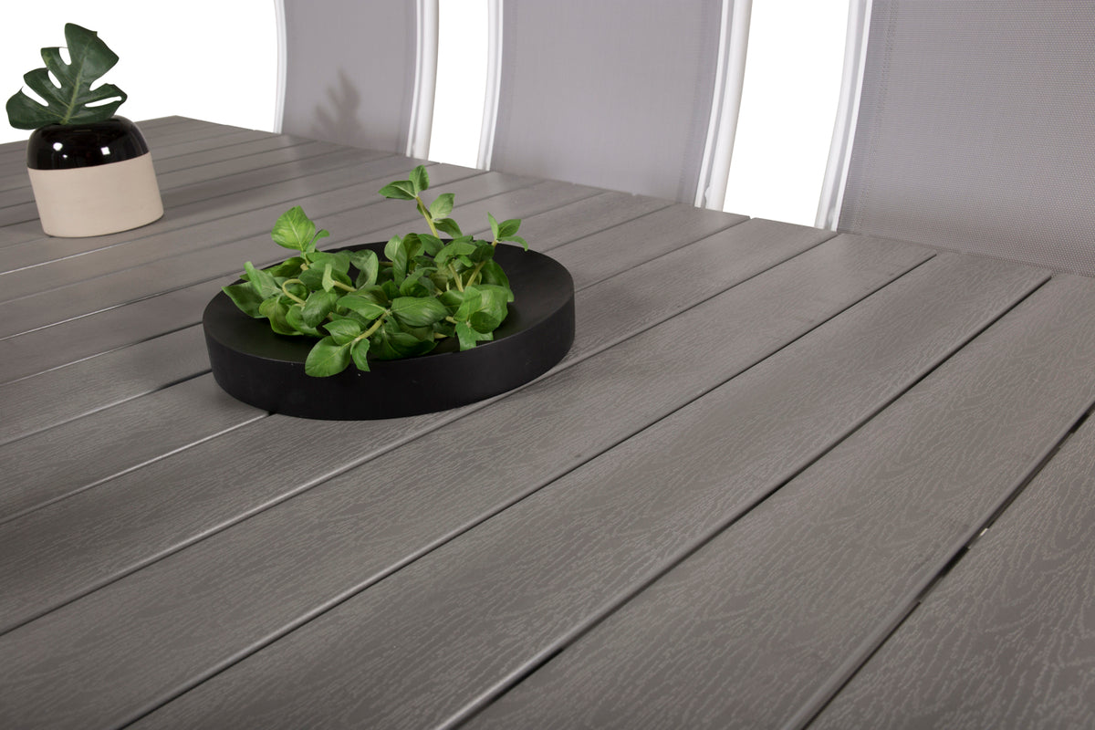 Levels & Albany Spisebord 229x100x75 + Positionsstole Hvid