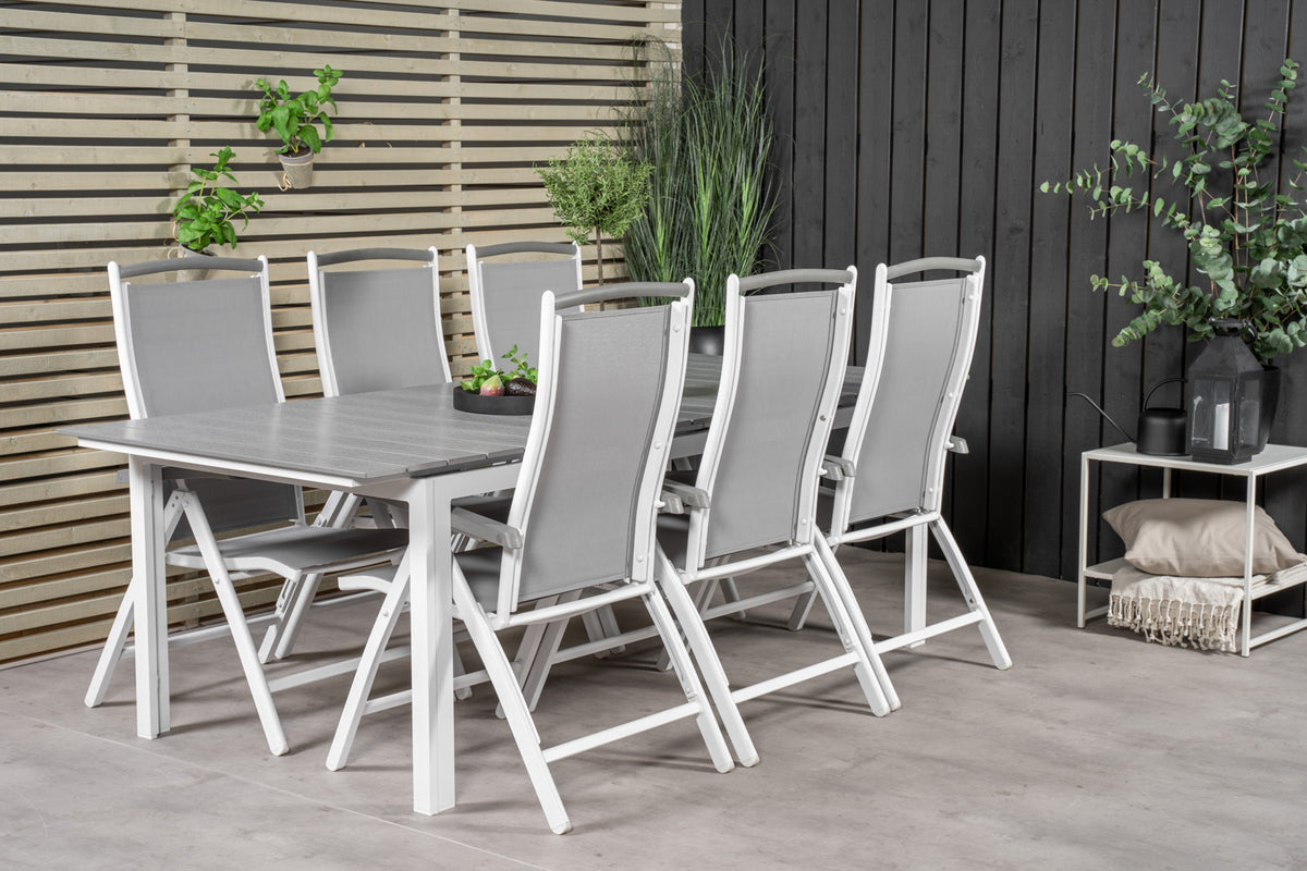 Levels & Albany Spisebord 229x100x75 + Positionsstole Hvid