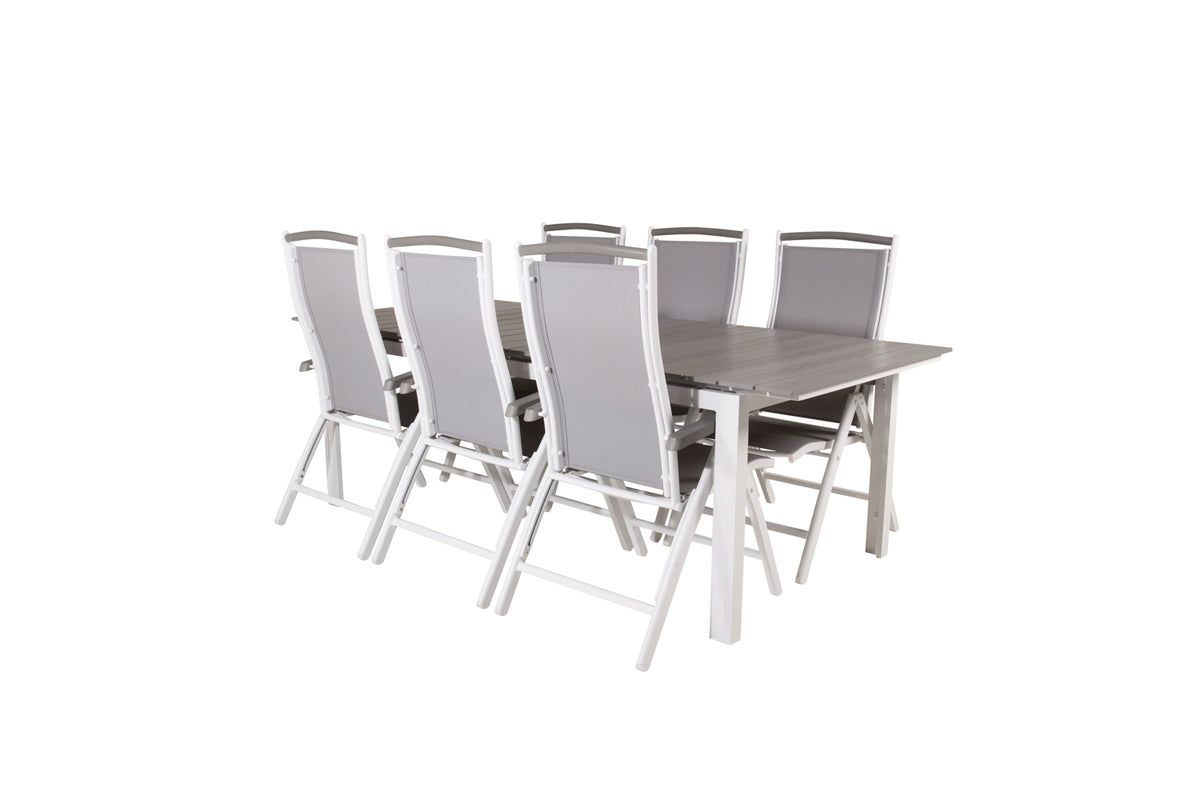 Levels & Albany Spisebord 229x100x75 + Positionsstole Hvid