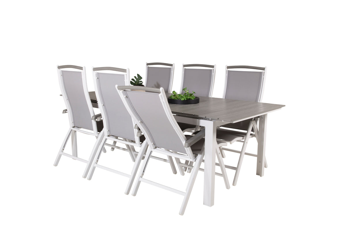 Levels & Albany Spisebord 229x100x75 + Positionsstole Hvid