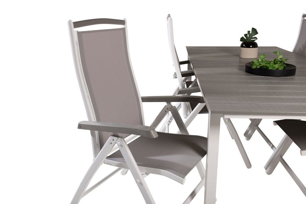 Levels & Albany Spisebord 229x100x75 + Positionsstole Hvid