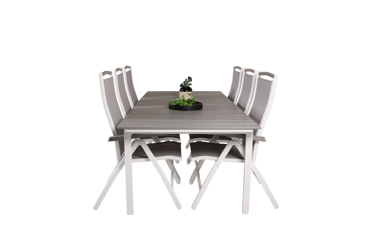 Levels & Albany Spisebord 229x100x75 + Positionsstole Hvid