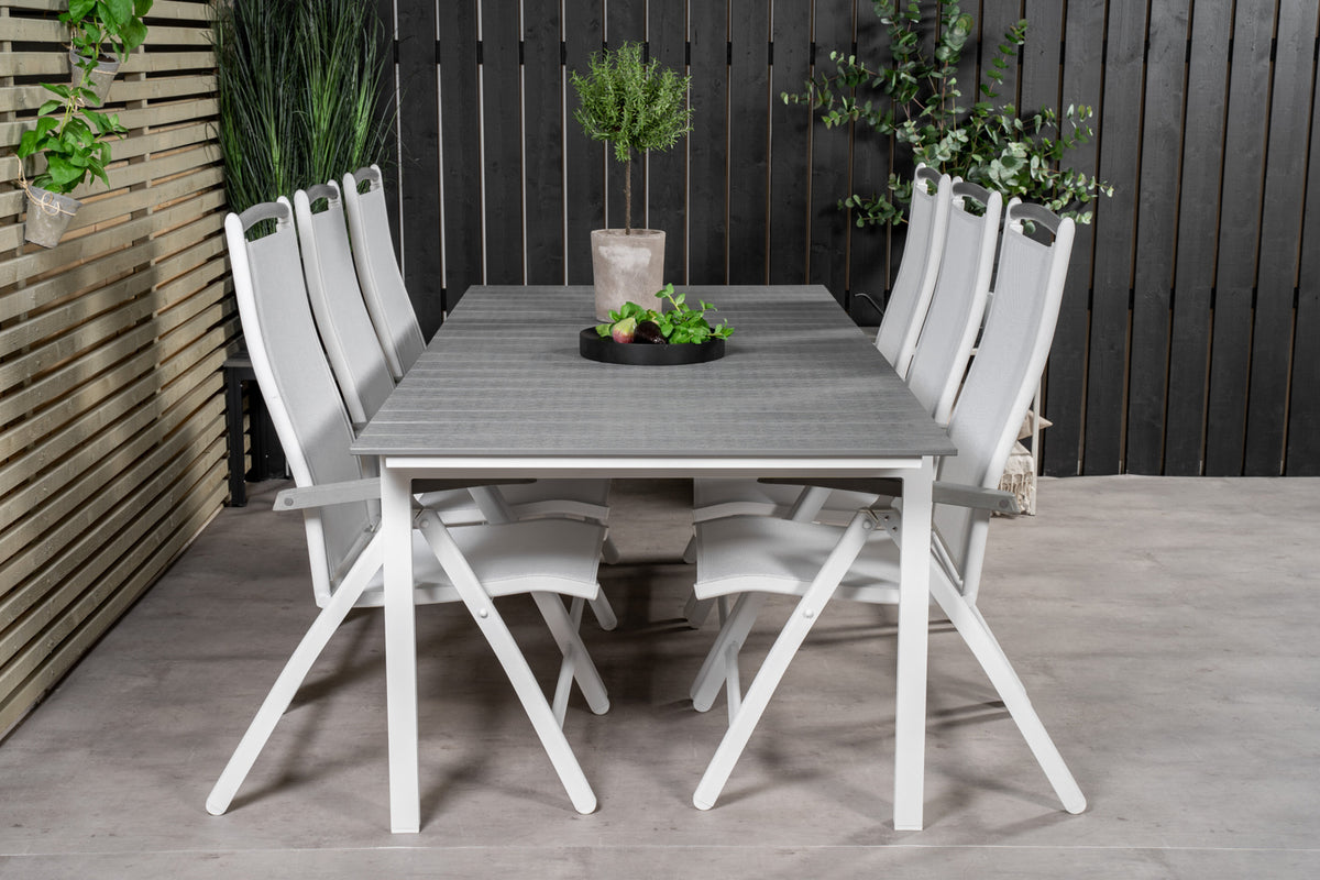 Levels & Albany Spisebord 229x100x75 + Positionsstole Hvid