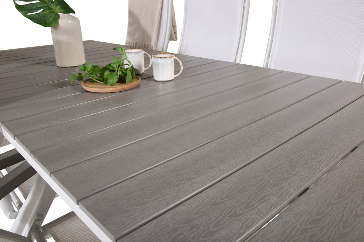 Levels & Albany Spisebord 229x100x75 + Positionsstole Hvid