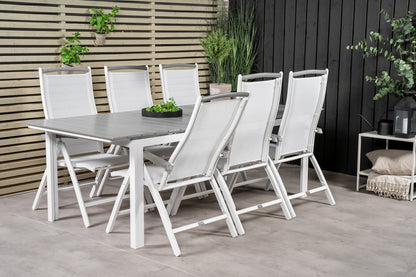 Levels & Albany Spisebord 229x100x75 + Positionsstole Hvid