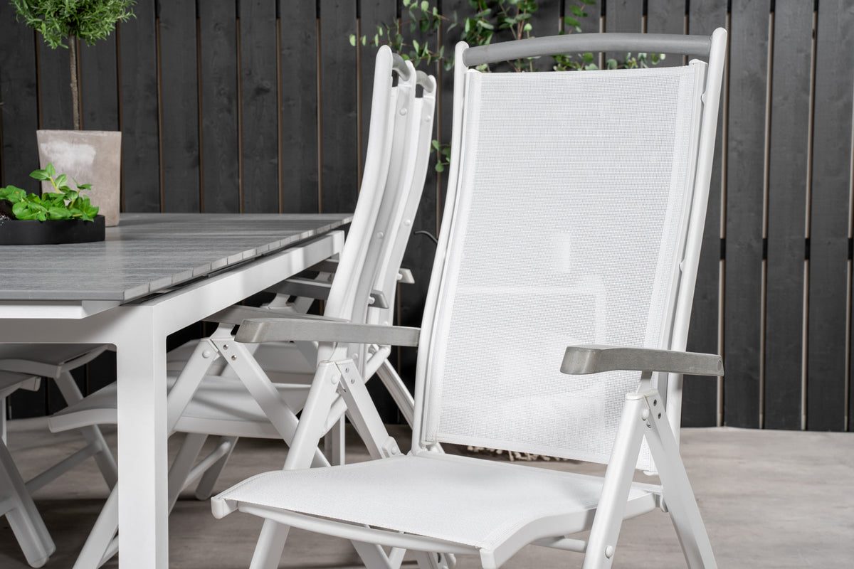 Levels & Albany Spisebord 229x100x75 + Positionsstole Hvid