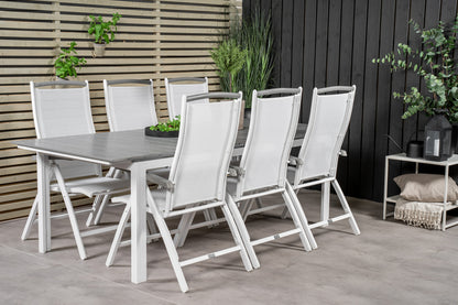 Levels & Albany Spisebord 229x100x75 + Positionsstole Hvid