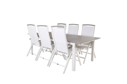 Levels & Albany Spisebord 229x100x75 + Positionsstole Hvid