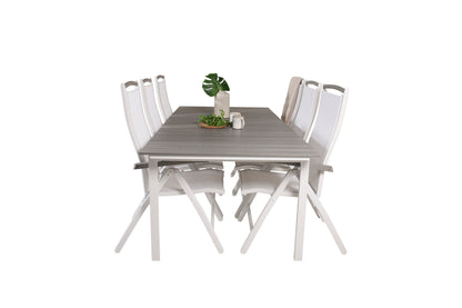 Levels & Albany Spisebord 229x100x75 + Positionsstole Hvid