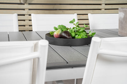 Levels & Santorini Spisebord 229x100x75 + Spisestole Hvid