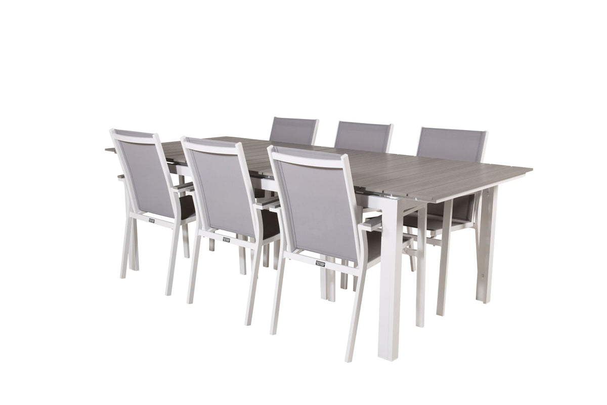 Levels & Parma Spisebord 229x100x75 + Spisestole Hvid