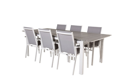 Levels & Parma Spisebord 229x100x75 + Spisestole Hvid