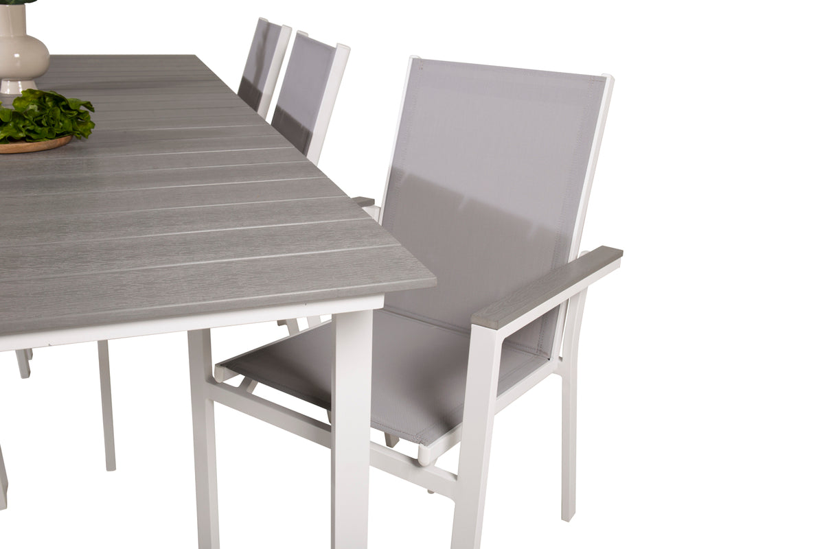 Levels & Parma Spisebord 229x100x75 + Spisestole Hvid