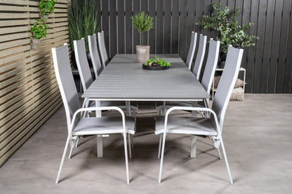 Copacabana & Levels Reclinerstole Grå + Rektangulært Spisebord 229x100x75 Hvid