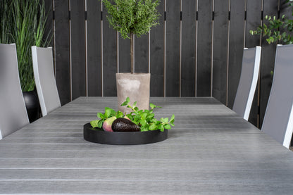 Copacabana & Levels Reclinerstole Grå + Rektangulært Spisebord 229x100x75 Hvid