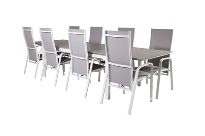Copacabana & Levels Reclinerstole Grå + Rektangulært Spisebord 229x100x75 Hvid