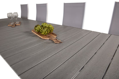 Copacabana & Levels Reclinerstole Grå + Rektangulært Spisebord 229x100x75 Hvid