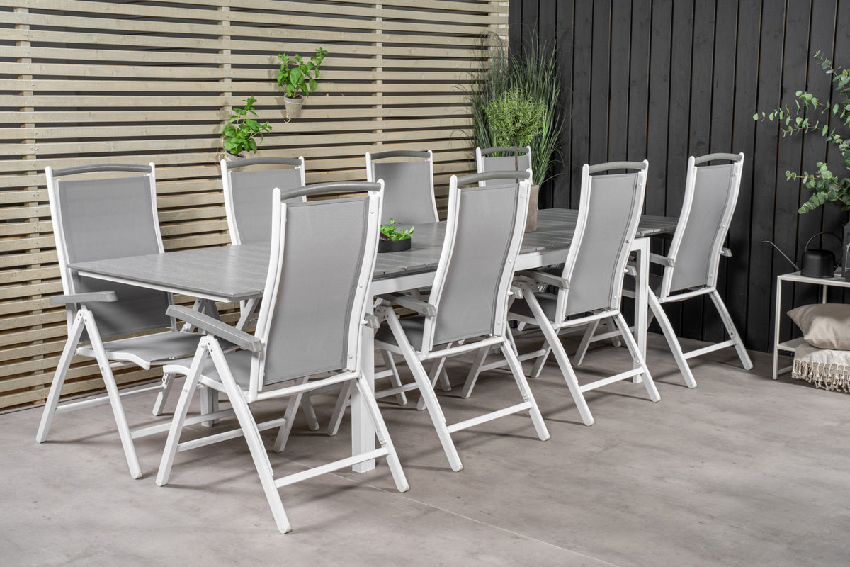 Levels & Albany Spisebord 229x100x75 + Positionsstole Hvid