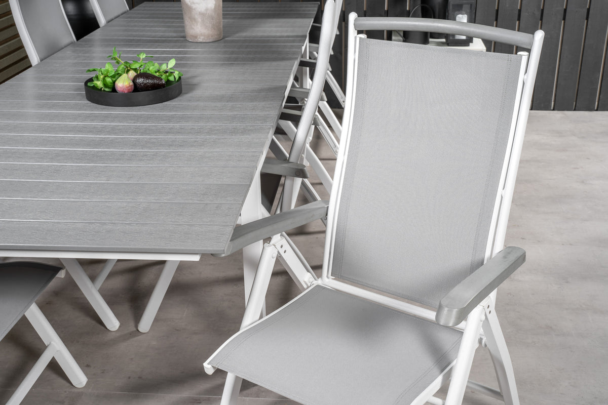 Levels & Albany Spisebord 229x100x75 + Positionsstole Hvid