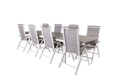 Levels & Albany Spisebord 229x100x75 + Positionsstole Hvid