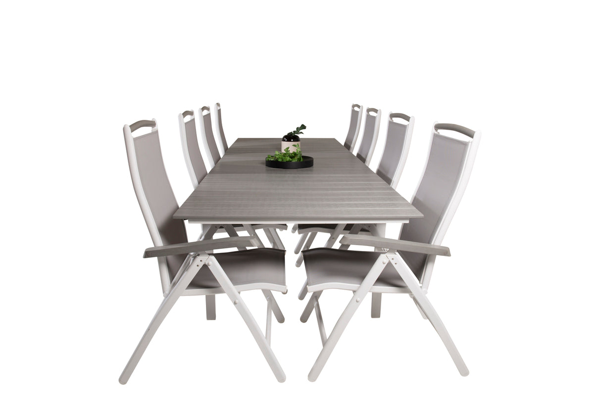 Levels & Albany Spisebord 229x100x75 + Positionsstole Hvid