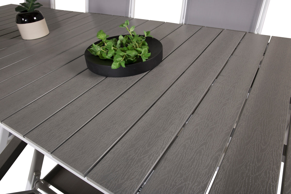 Levels & Albany Spisebord 229x100x75 + Positionsstole Hvid