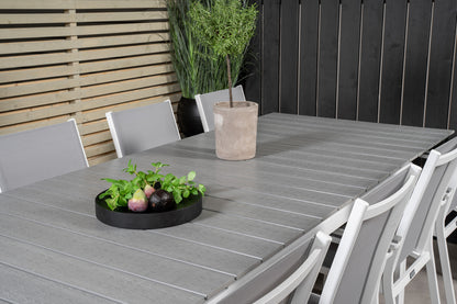 Levels & Parma Spisebord 229 x 100 + Spisestole Grå