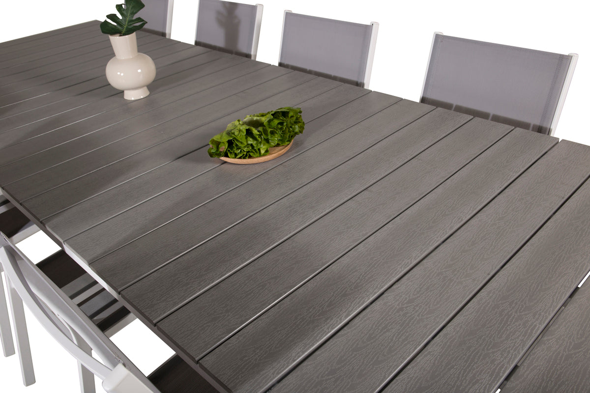 Levels & Parma Spisebord 229 x 100 + Spisestole Grå