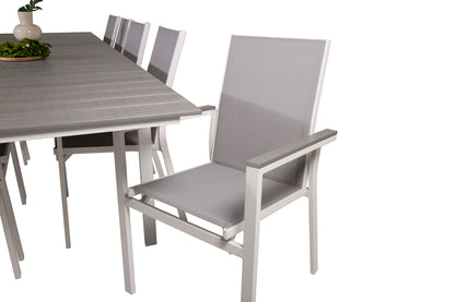 Levels & Parma Spisebord 229 x 100 + Spisestole Grå