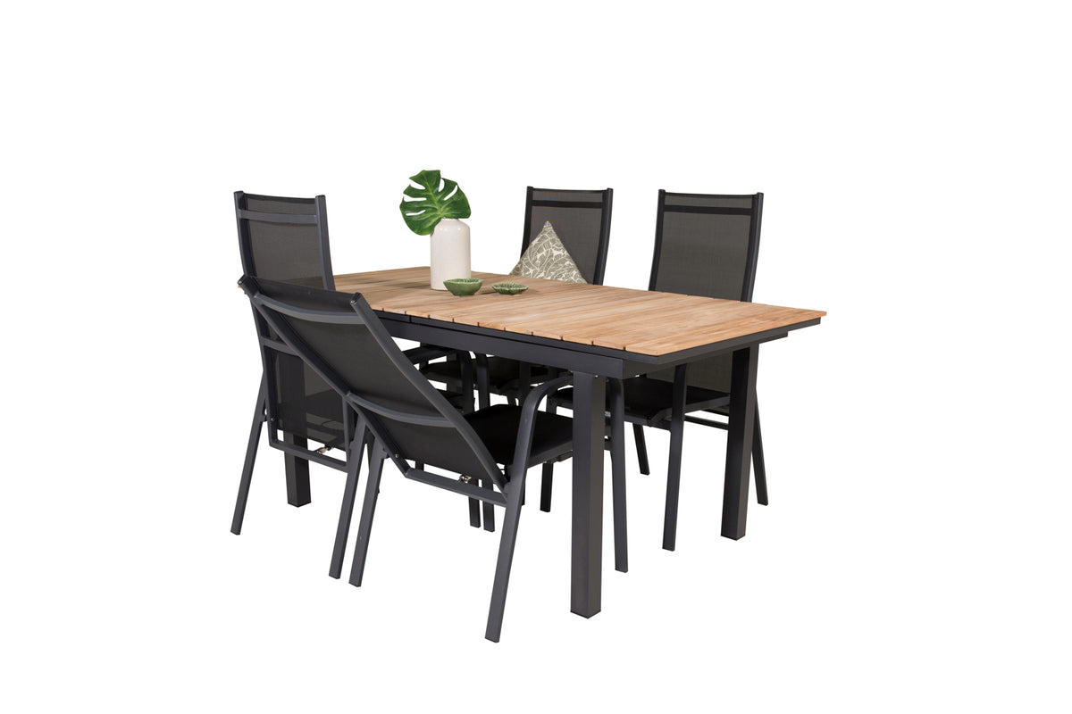 Copacabana & Mexico Reclinerstole Sort + Spisebord 90x180/240