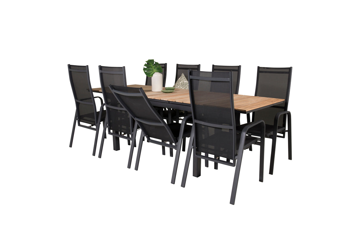 Copacabana & Mexico Reclinerstole Sort + Spisebord 90x180/240