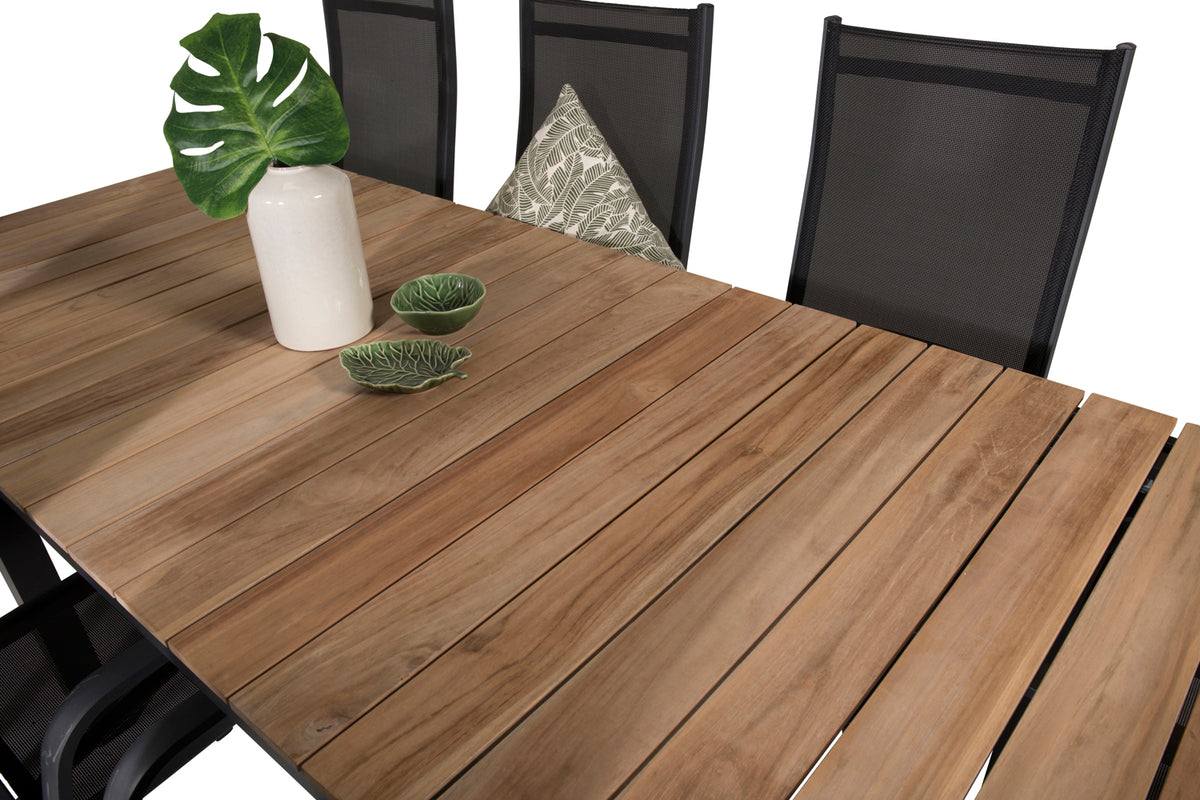 Copacabana & Mexico Reclinerstole Sort + Spisebord 90x180/240