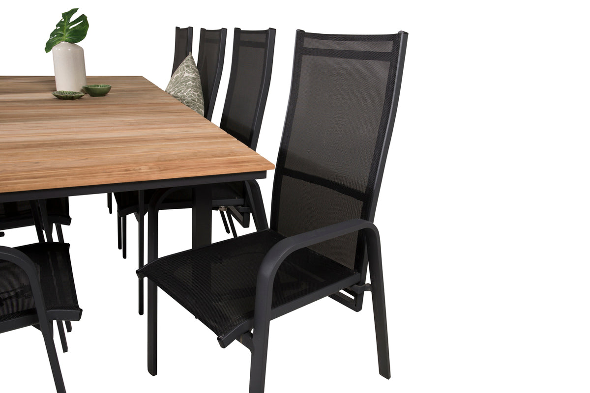 Copacabana & Mexico Reclinerstole Sort + Spisebord 90x180/240