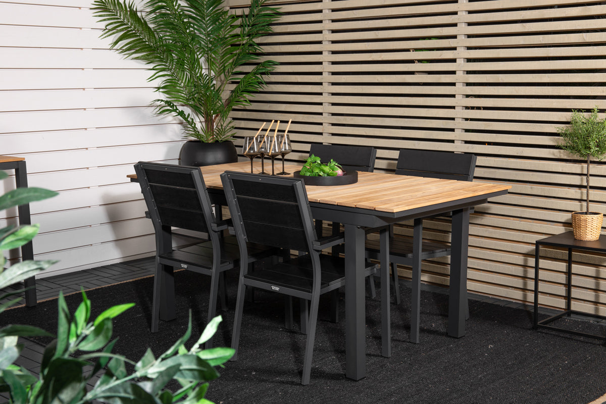 Levels & Mexico Spisestole Sort + Spisebord 160 x 90