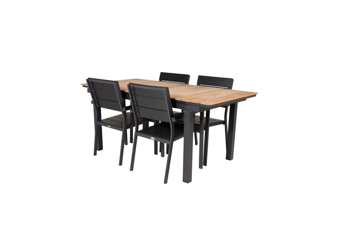 Levels & Mexico Spisestole Sort + Spisebord 160 x 90