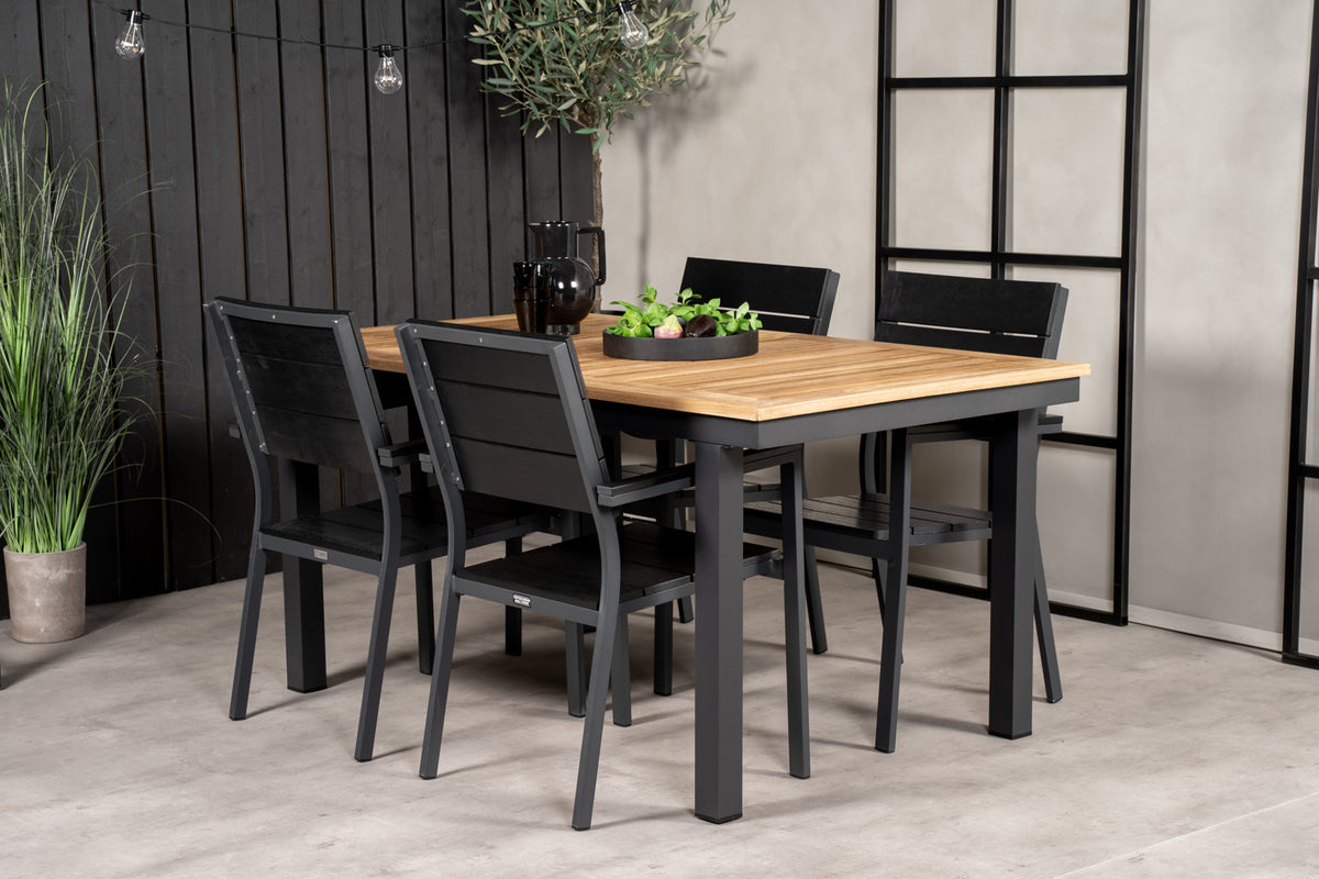 Levels & Panama Spisestole Sort + Spisebord 160 x 90