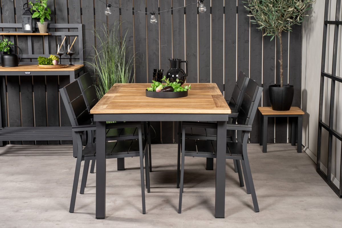 Levels & Panama Spisestole Sort + Spisebord 160 x 90