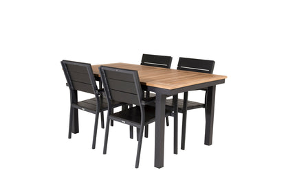 Levels & Panama Spisestole Sort + Spisebord 160 x 90